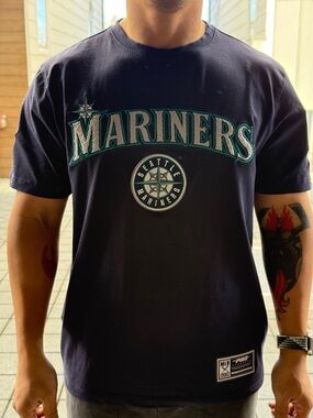 Seattle Mariners Navy Short Sleeve Logo Tee - Men's